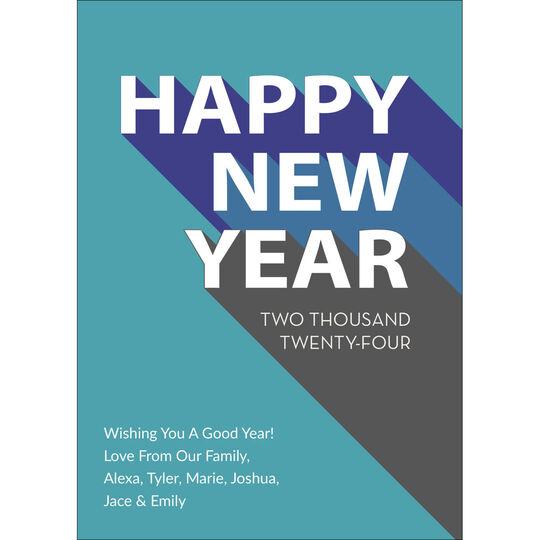 Bold Happy New Year Flat Holiday Cards